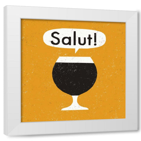 Craft Beer Salut White Modern Wood Framed Art Print by Mullan, Michael
