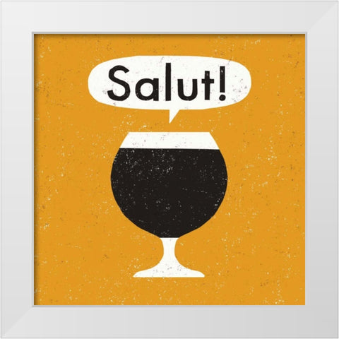 Craft Beer Salut White Modern Wood Framed Art Print by Mullan, Michael