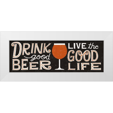 Craft Beer V White Modern Wood Framed Art Print by Mullan, Michael