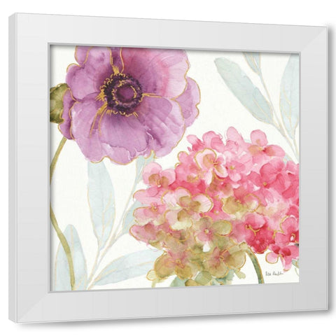 Rainbow Seeds Flowers V White Modern Wood Framed Art Print by Audit, Lisa