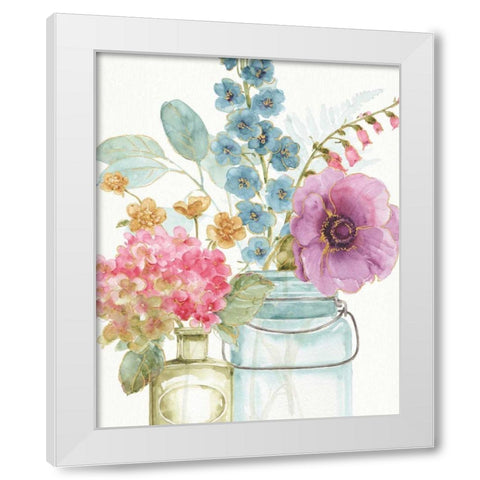 Rainbow Seeds Flowers VIII White Modern Wood Framed Art Print by Audit, Lisa