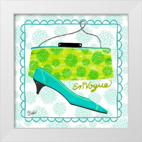 En Vogue Vintage Fashion White Modern Wood Framed Art Print by Studio Bella
