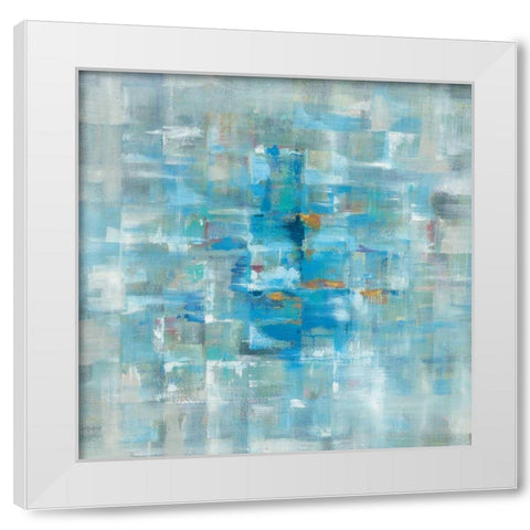 Abstract Squares White Modern Wood Framed Art Print by Nai, Danhui