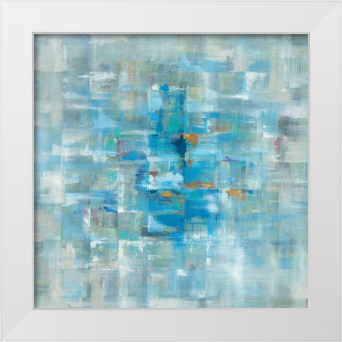 Abstract Squares White Modern Wood Framed Art Print by Nai, Danhui