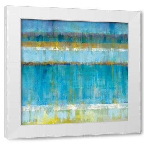 Abstract Stripes White Modern Wood Framed Art Print by Nai, Danhui