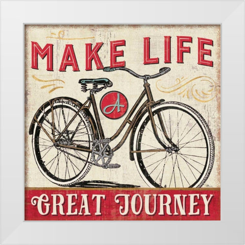 A Great Journey IV-1 White Modern Wood Framed Art Print by Pela Studio