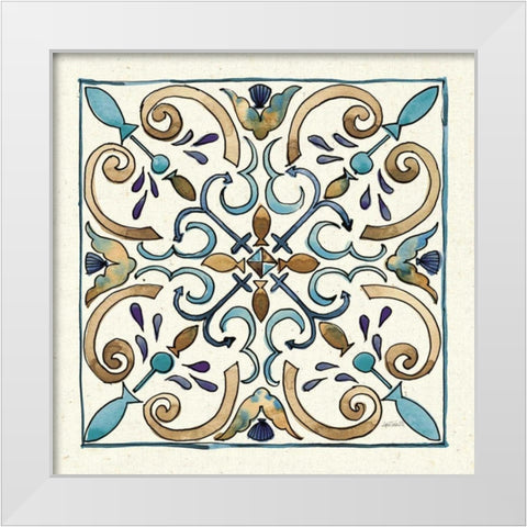Coastal Breeze Tile I White Modern Wood Framed Art Print by Tavoletti, Anne