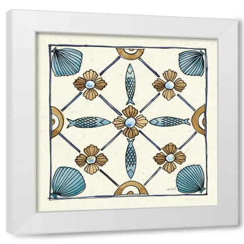 Coastal Breeze Tile II White Modern Wood Framed Art Print by Tavoletti, Anne