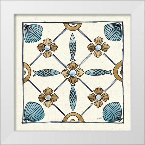 Coastal Breeze Tile II White Modern Wood Framed Art Print by Tavoletti, Anne