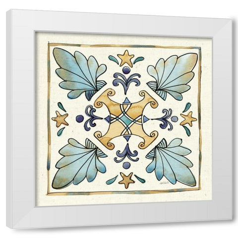 Coastal Breeze Tile III White Modern Wood Framed Art Print by Tavoletti, Anne