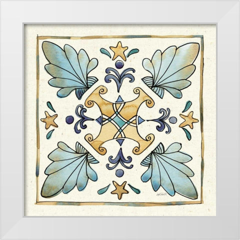 Coastal Breeze Tile III White Modern Wood Framed Art Print by Tavoletti, Anne