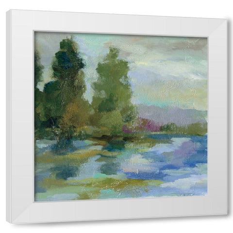 Sunrise at the Lake I White Modern Wood Framed Art Print by Vassileva, Silvia