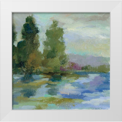 Sunrise at the Lake I White Modern Wood Framed Art Print by Vassileva, Silvia