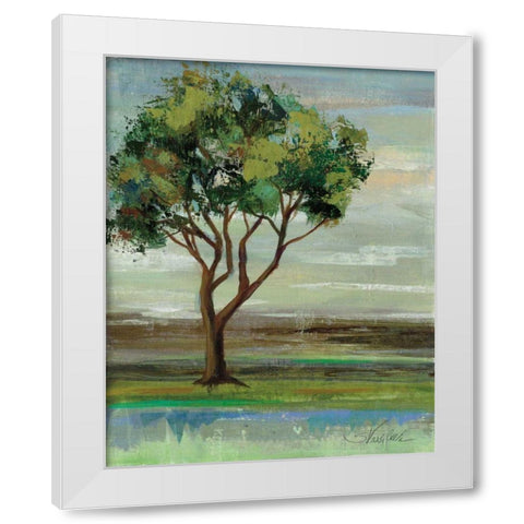 Down the Road I White Modern Wood Framed Art Print by Vassileva, Silvia
