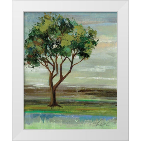 Down the Road I White Modern Wood Framed Art Print by Vassileva, Silvia