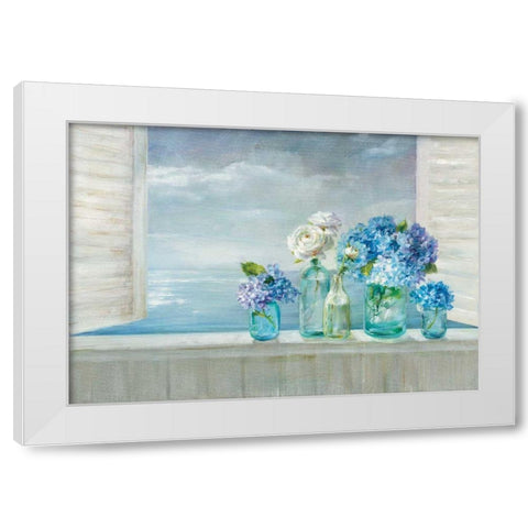 A Beautiful Day at the Beach White Modern Wood Framed Art Print by Nai, Danhui