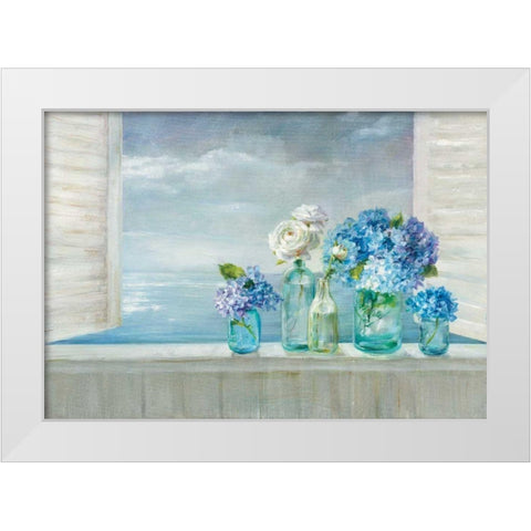 A Beautiful Day at the Beach White Modern Wood Framed Art Print by Nai, Danhui