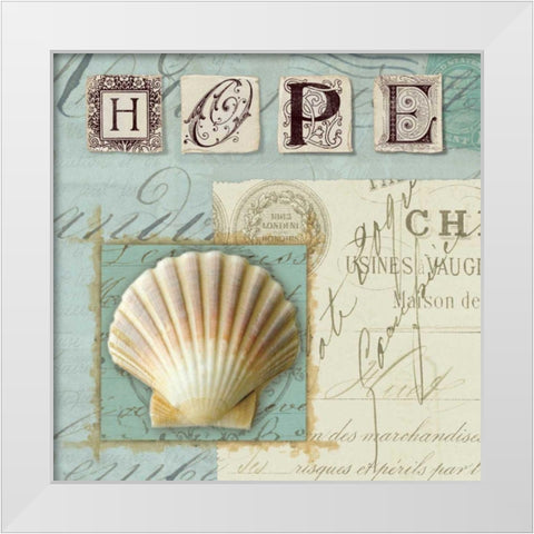 Beach Journal IV White Modern Wood Framed Art Print by Wild Apple Portfolio