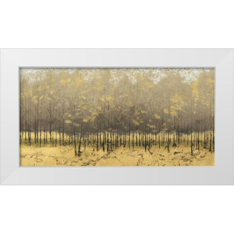 Golden Trees III Taupe White Modern Wood Framed Art Print by Wiens, James