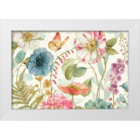 Rainbow Seeds Flowers I on Wood Cream White Modern Wood Framed Art Print by Audit, Lisa