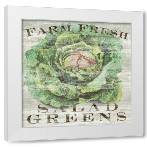 Farm Fresh Greens White Modern Wood Framed Art Print by Schlabach, Sue