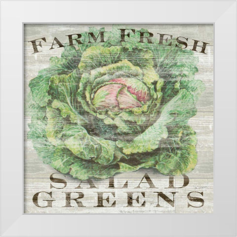 Farm Fresh Greens White Modern Wood Framed Art Print by Schlabach, Sue