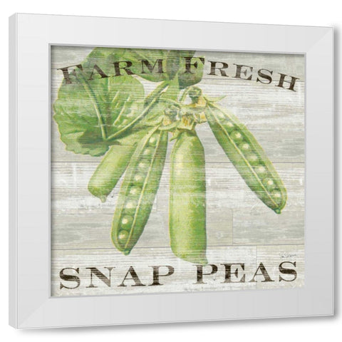 Farm Fresh Peas White Modern Wood Framed Art Print by Schlabach, Sue