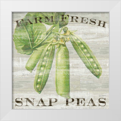 Farm Fresh Peas White Modern Wood Framed Art Print by Schlabach, Sue