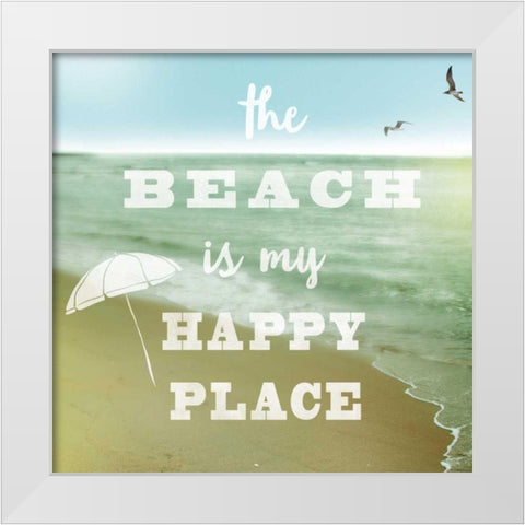 Happy Beach White Modern Wood Framed Art Print by Schlabach, Sue
