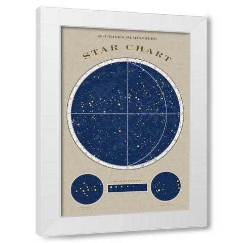 Southern Star Chart White Modern Wood Framed Art Print by Schlabach, Sue