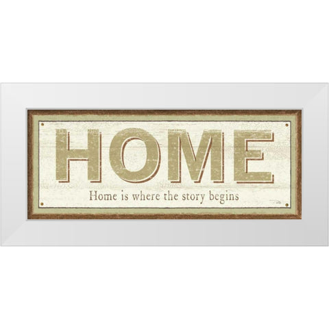 Home White Modern Wood Framed Art Print by Pela