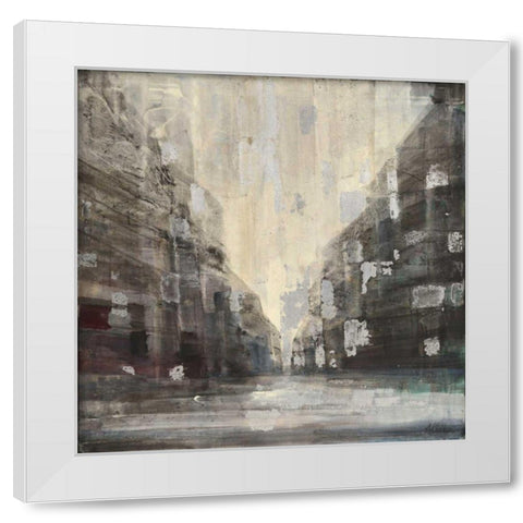 Silver City White Modern Wood Framed Art Print by Hristova, Albena