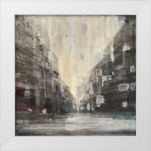 Silver City White Modern Wood Framed Art Print by Hristova, Albena