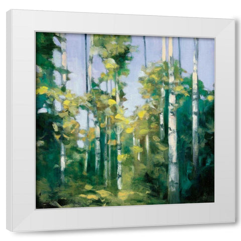 Birches White Modern Wood Framed Art Print by Purinton, Julia