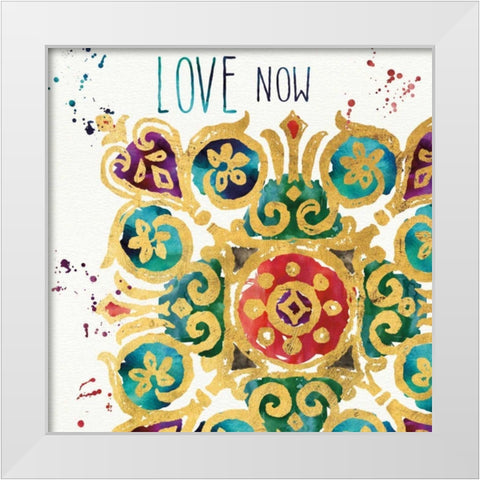 Little Jewels Words III White Modern Wood Framed Art Print by Aiken, Jess