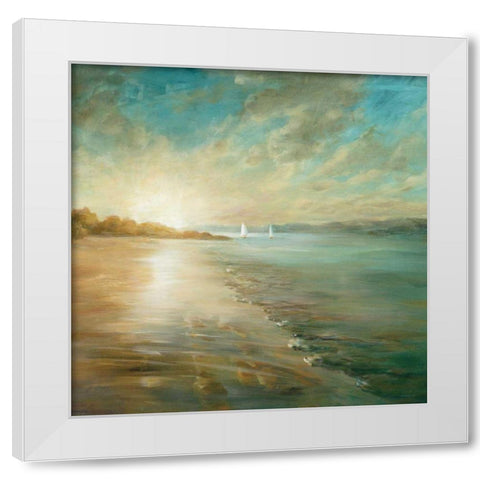 Coastal Glow Crop White Modern Wood Framed Art Print by Nai, Danhui