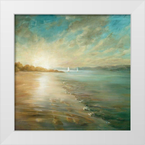 Coastal Glow Crop White Modern Wood Framed Art Print by Nai, Danhui