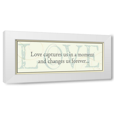 Love Captures Us White Modern Wood Framed Art Print by Pela