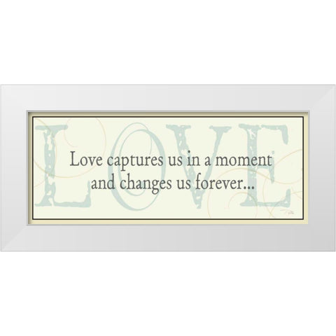 Love Captures Us White Modern Wood Framed Art Print by Pela