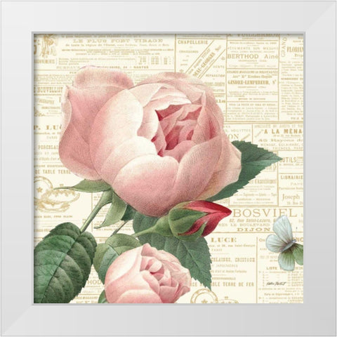 Roses in Paris V White Modern Wood Framed Art Print by Pertiet, Katie