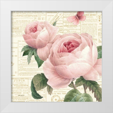 Roses in Paris VI White Modern Wood Framed Art Print by Pertiet, Katie