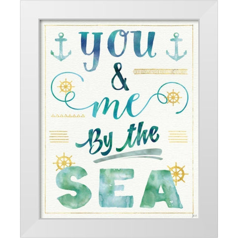 Coastal Words II White Modern Wood Framed Art Print by Aiken, Jess