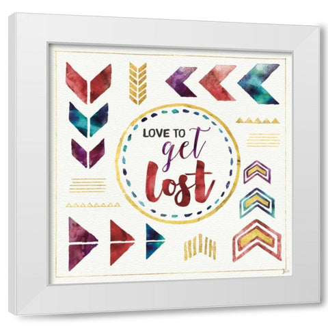 Lost in Words V White Modern Wood Framed Art Print by Aiken, Jess