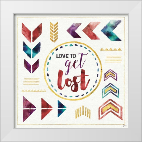 Lost in Words V White Modern Wood Framed Art Print by Aiken, Jess