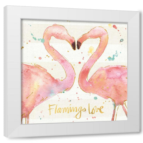 Flamingo Fever II White Modern Wood Framed Art Print by Tavoletti, Anne