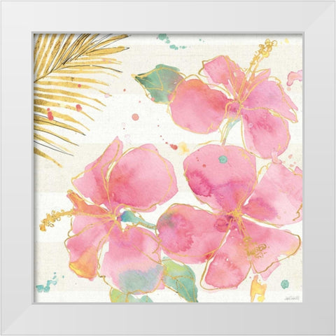 Flamingo Fever VII White Modern Wood Framed Art Print by Tavoletti, Anne