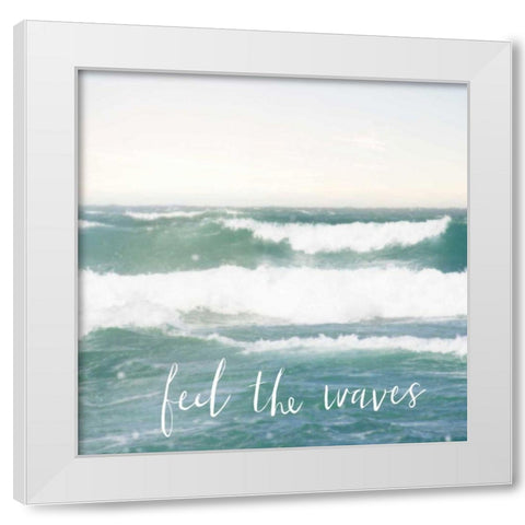 Feel the Waves White Modern Wood Framed Art Print by Marshall, Laura