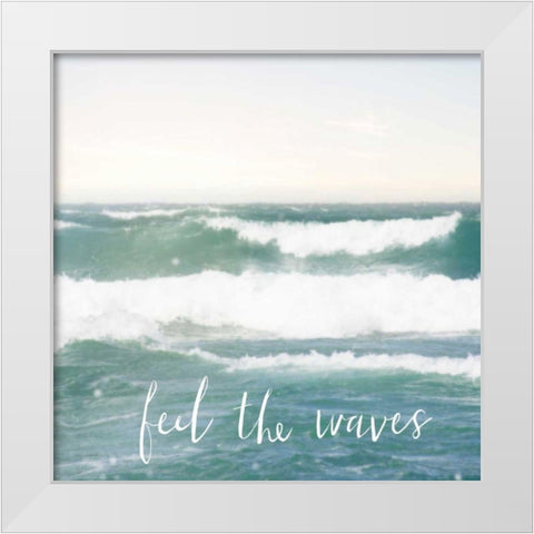 Feel the Waves White Modern Wood Framed Art Print by Marshall, Laura