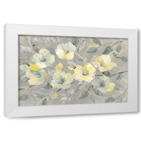 Fading Spring Gray White Modern Wood Framed Art Print by Hristova, Albena