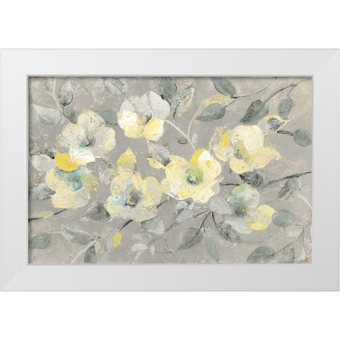 Fading Spring Gray White Modern Wood Framed Art Print by Hristova, Albena